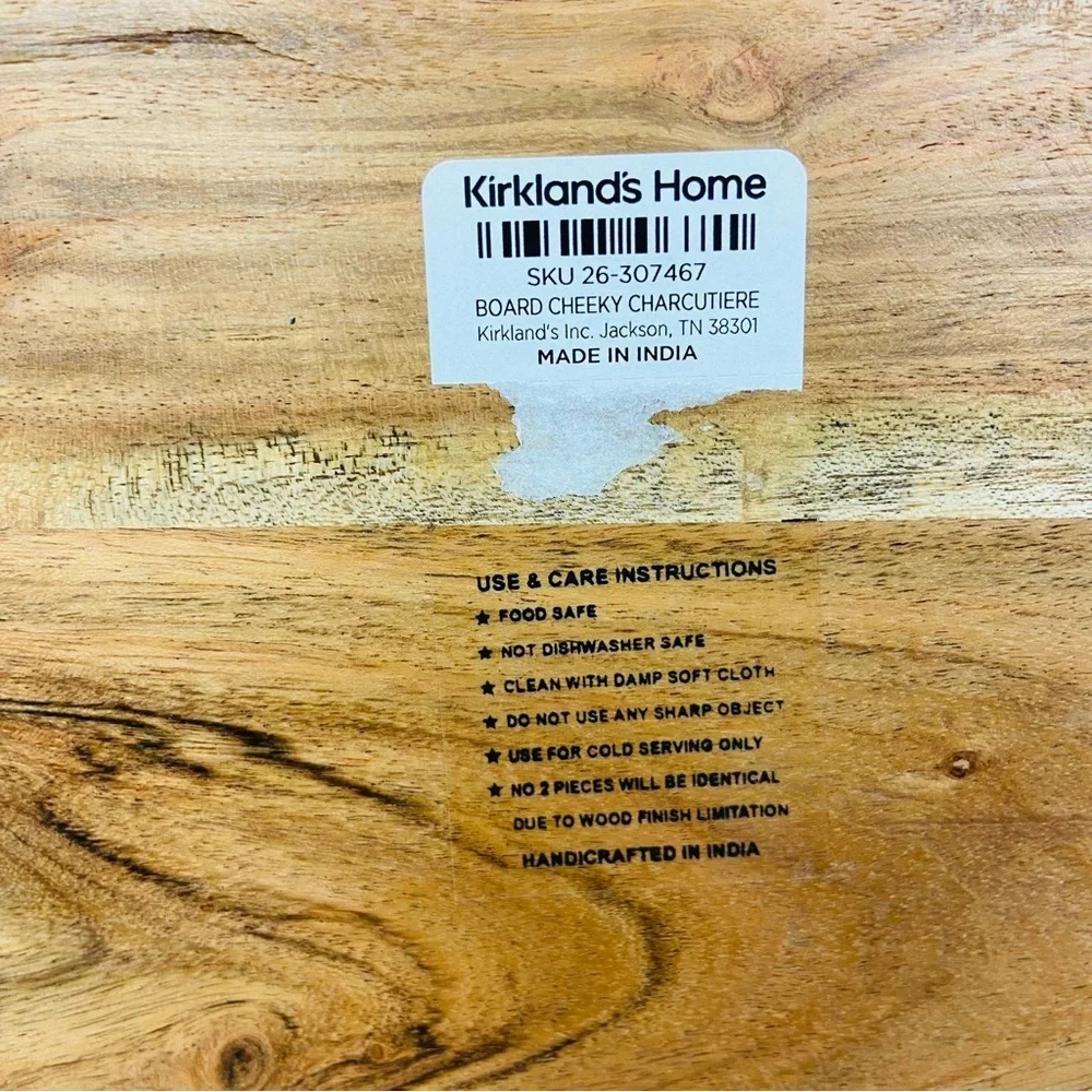 NWOT Kirkland home Engraved Wood cheeky Charcuterie Board Friends & Family